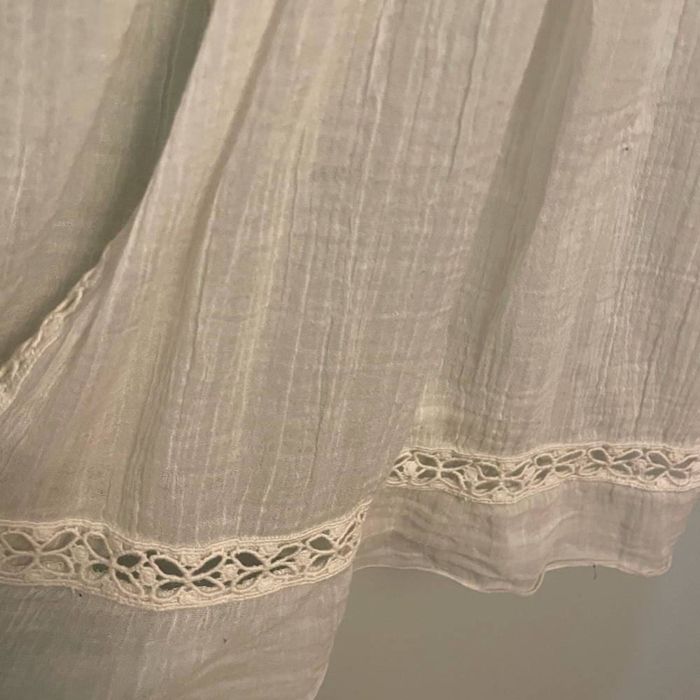 Free People White Lace Open-Back Tank Top Size Small - Picture 8 of 9